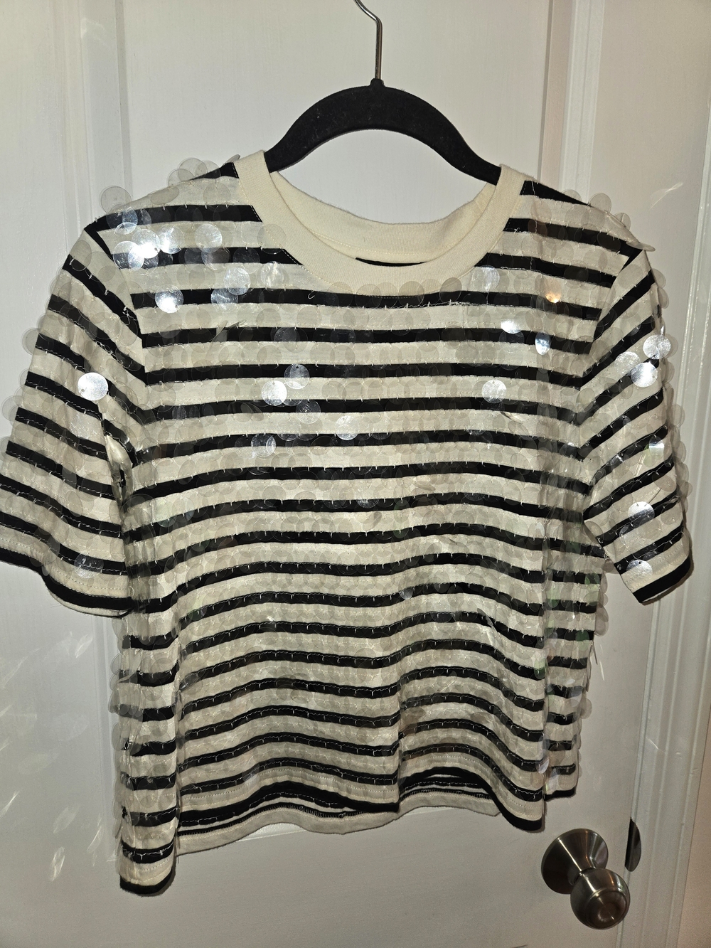 J.CREW J. Crew Y2K Punk Sequin Dots Mcbling Small Medium Broken In Jersey